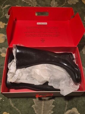 Hunter Glossy Black Tall Rain Boots